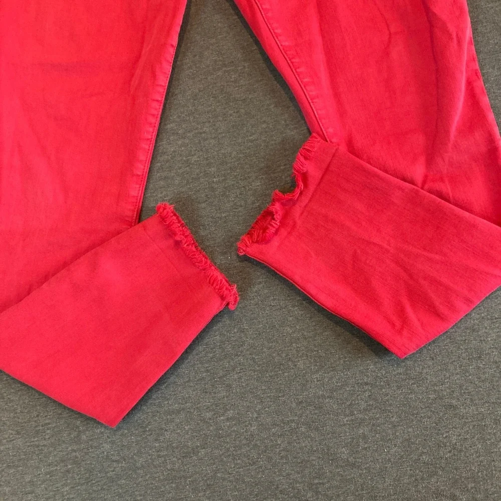7 For All Mankind Jeans Women 14/27 Skinny Red‎ Stretch Flex Raw Hem AU8150367A